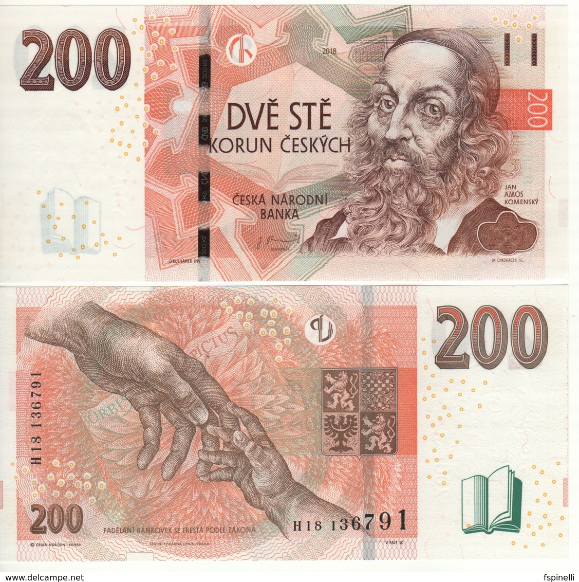 Czech. Republic   Newly Issued 200 Kroner. 2018.  UNC - República Checa