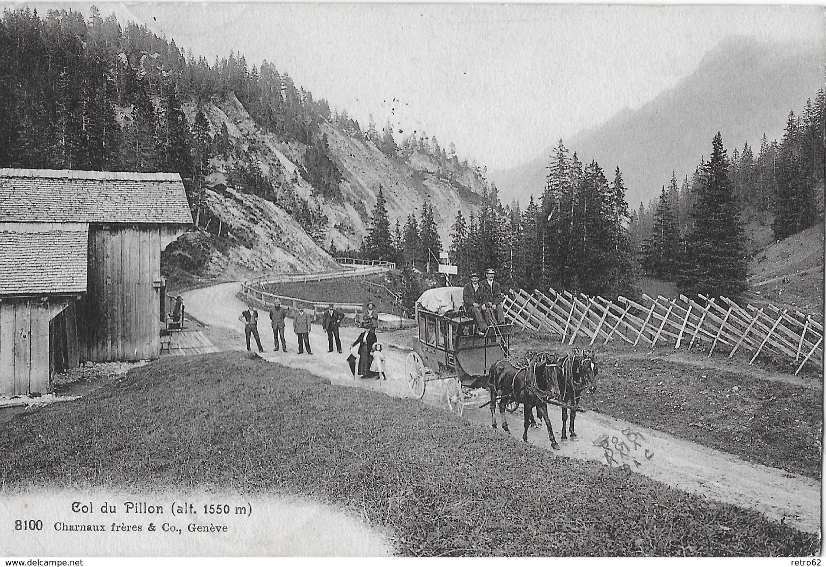 COL DU PILLON  → Diligence Avec Beaucoup De Passants Anno 1911   ►RRR◄ - Sonstige & Ohne Zuordnung