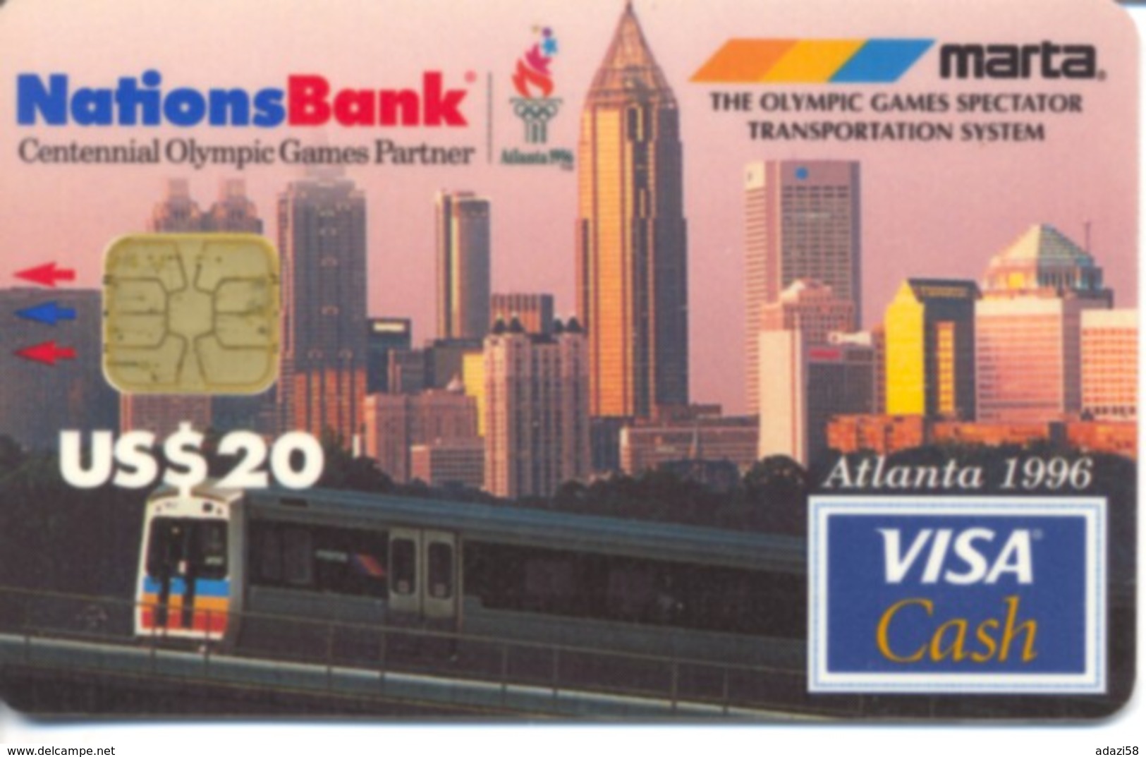USA Nations Bank / Atlanta 1996  Olympic Games / Visa Cash $20 / Quantity=70,000ex - Tarjetas De Crédito (caducidad Min 10 Años)