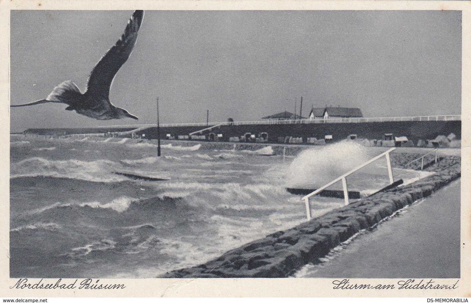 Nordseebad Busum - Sturm Am Sudstrand 1938 - Buesum