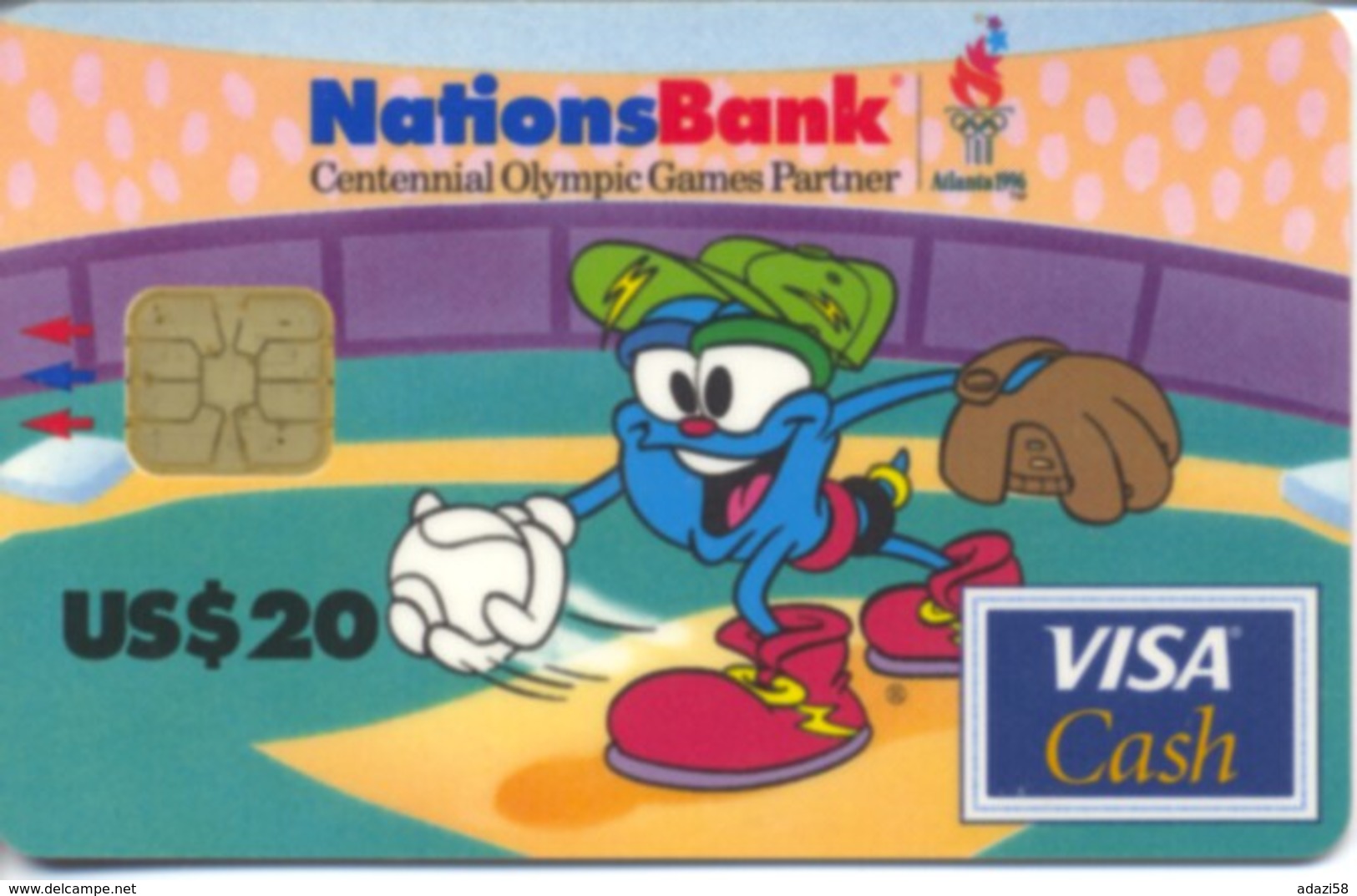 USA Nations Bank / Atlanta 1996  Olympic Games / Visa Cash $20 / Quantity=60,000ex - Tarjetas De Crédito (caducidad Min 10 Años)