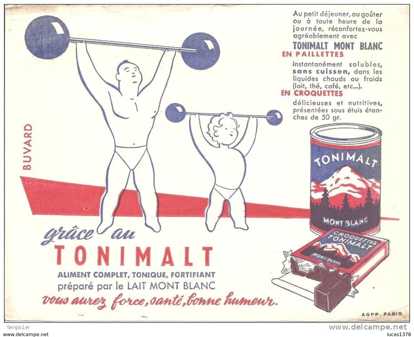 TONIMALT ALIMENT COMPLET TONIQUE FORTIFIANT PREPARE PAR LE LAIT MONT BLANC VOUS AUREZ FORCE SANTE BONNE HUMEUR ( - Alimentaire