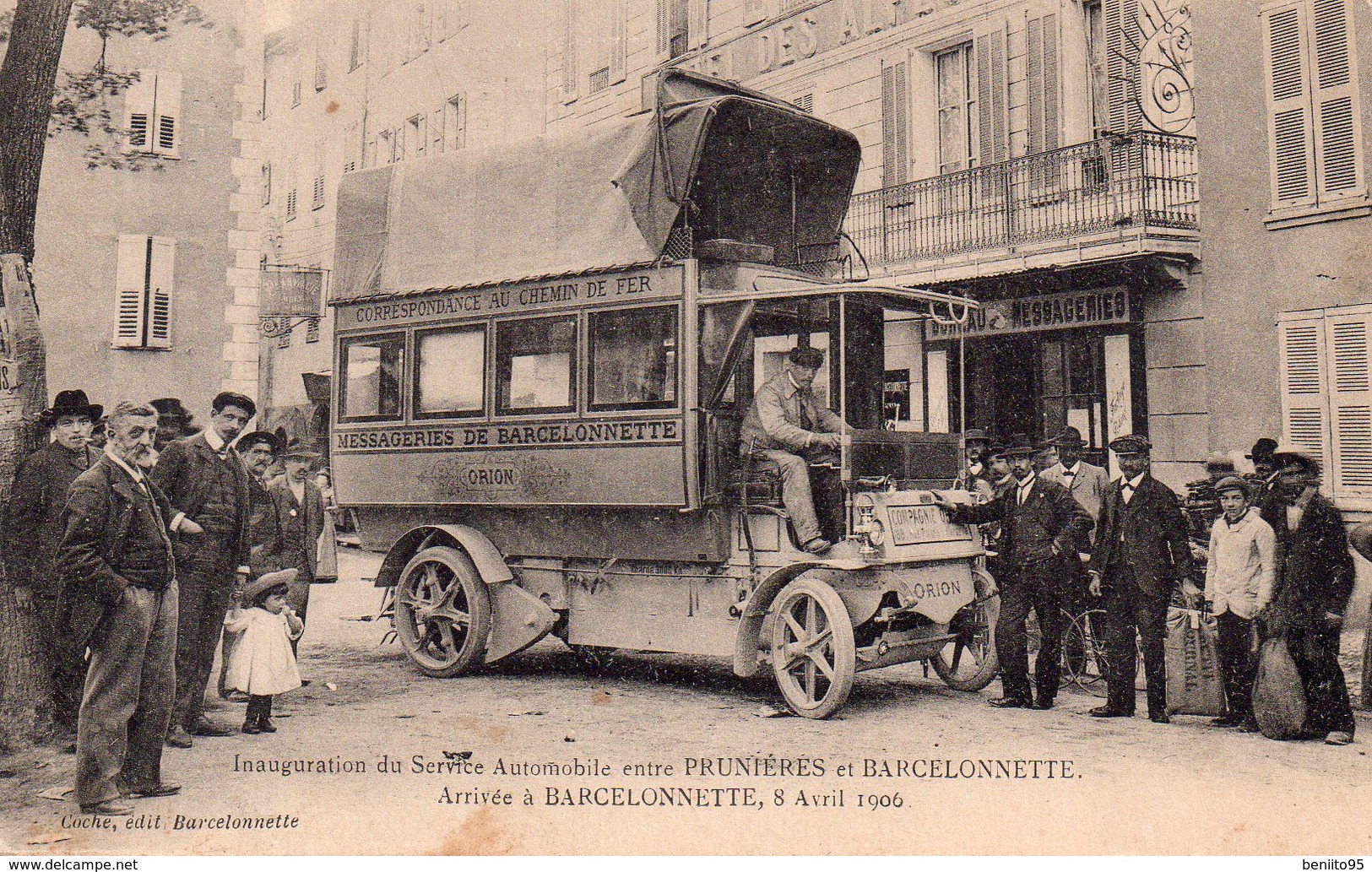 CPA De BARCELONNETTE - Arrivée De L'autobus Le 8 Avril 1906. - Barcelonnette