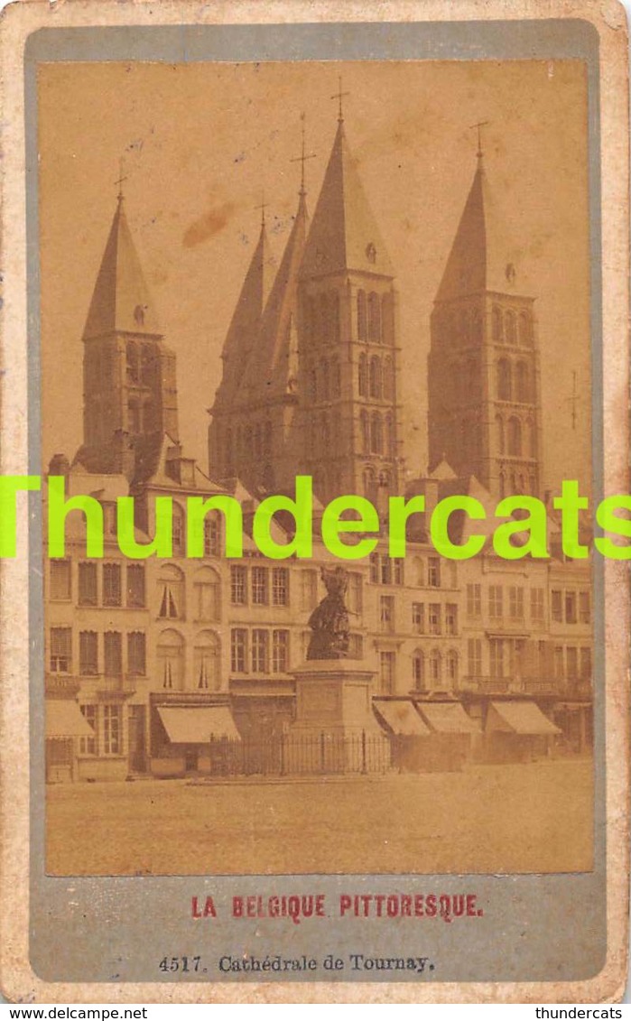 CDV PHOTO LA BELGIQUE PITTORESQUE CATHEDRALE DE TOURNAY TOURNAI DOORNIK - Antiche (ante 1900)