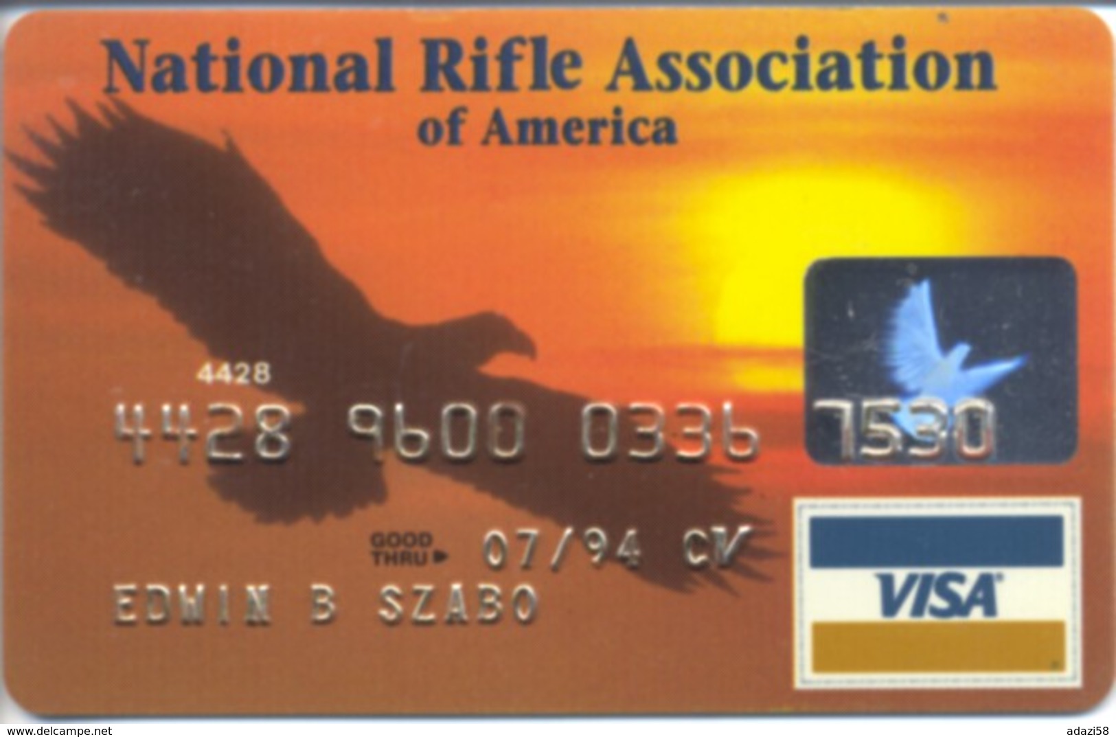 USA NRAA "Eagle"  Visa 1992 Year - Cartes De Crédit (expiration Min. 10 Ans)