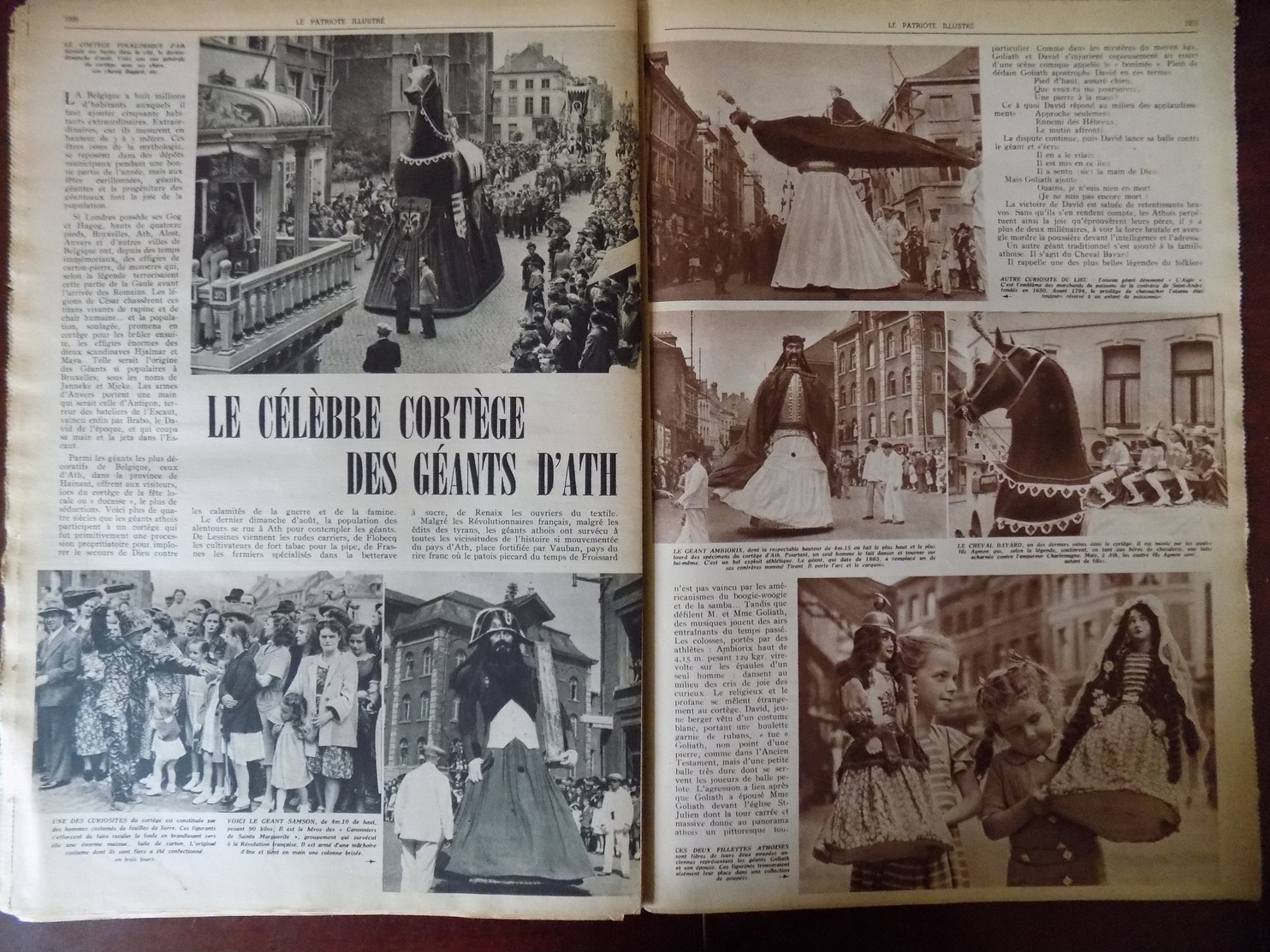 Le Patriote Illustré N° 35 - XXIIè Pèlerinage à L'Yser - Hôtel D'Hane-Steenhuyse à Gand  - Le Cortège Des Géants D'Ath.. - 1900 - 1949