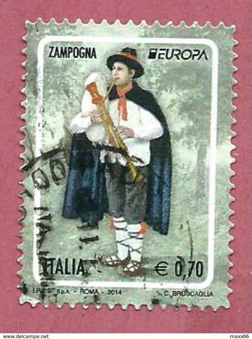 ITALIA REPUBBLICA USATO - 2014 - EUROPA - Zampogna - € 0,70 - S. 3475 - 2011-20: Usati