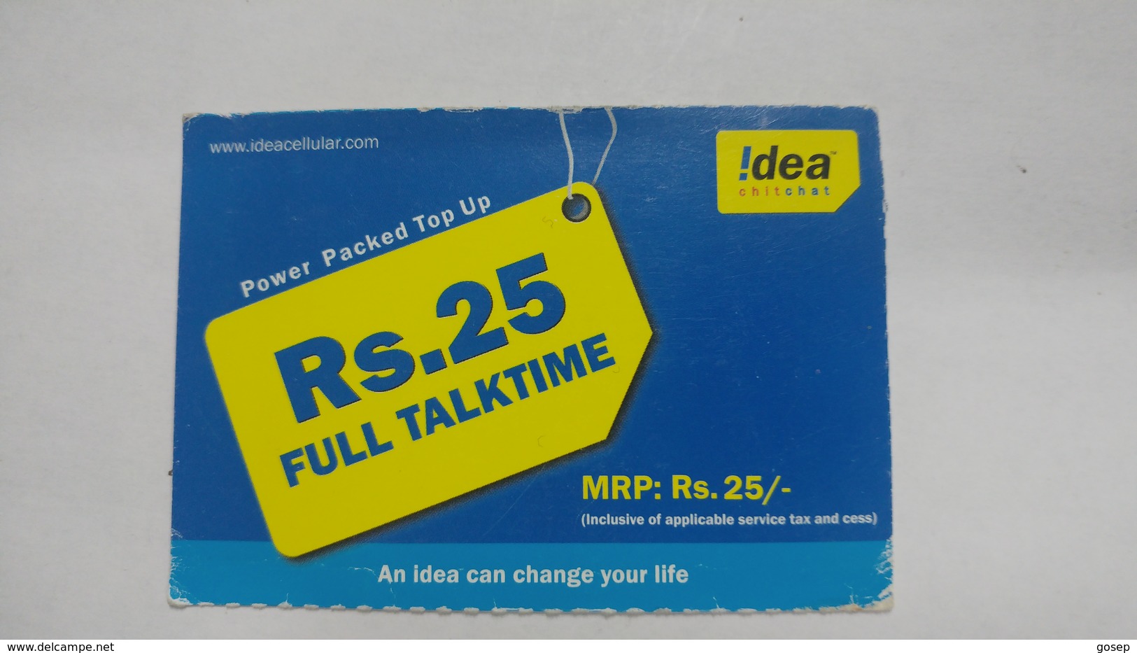 India-idea-full Talktime-card-(35a)-(rs.25)-(9098444086394)-(jaipur)-()-card Used+1 Card Prepiad Free - Inde