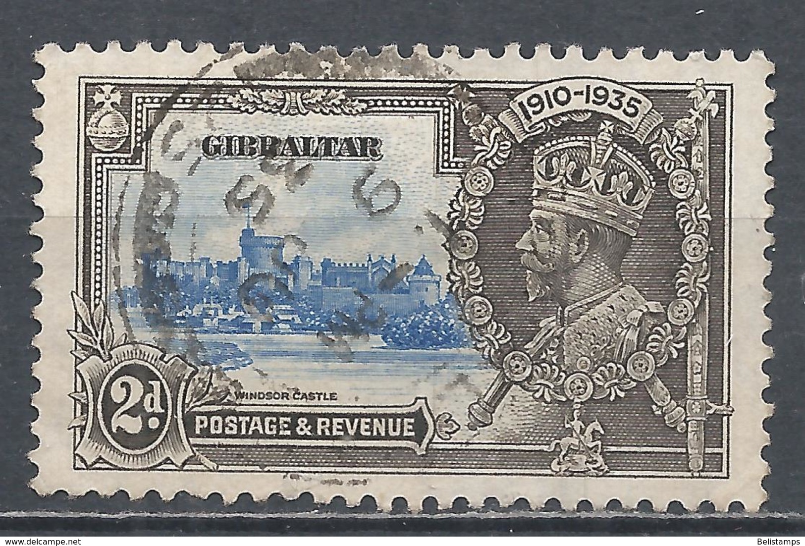 Gibraltar 1935. Scott #100 (U) King George V, Silver Jubilee - Gibraltar