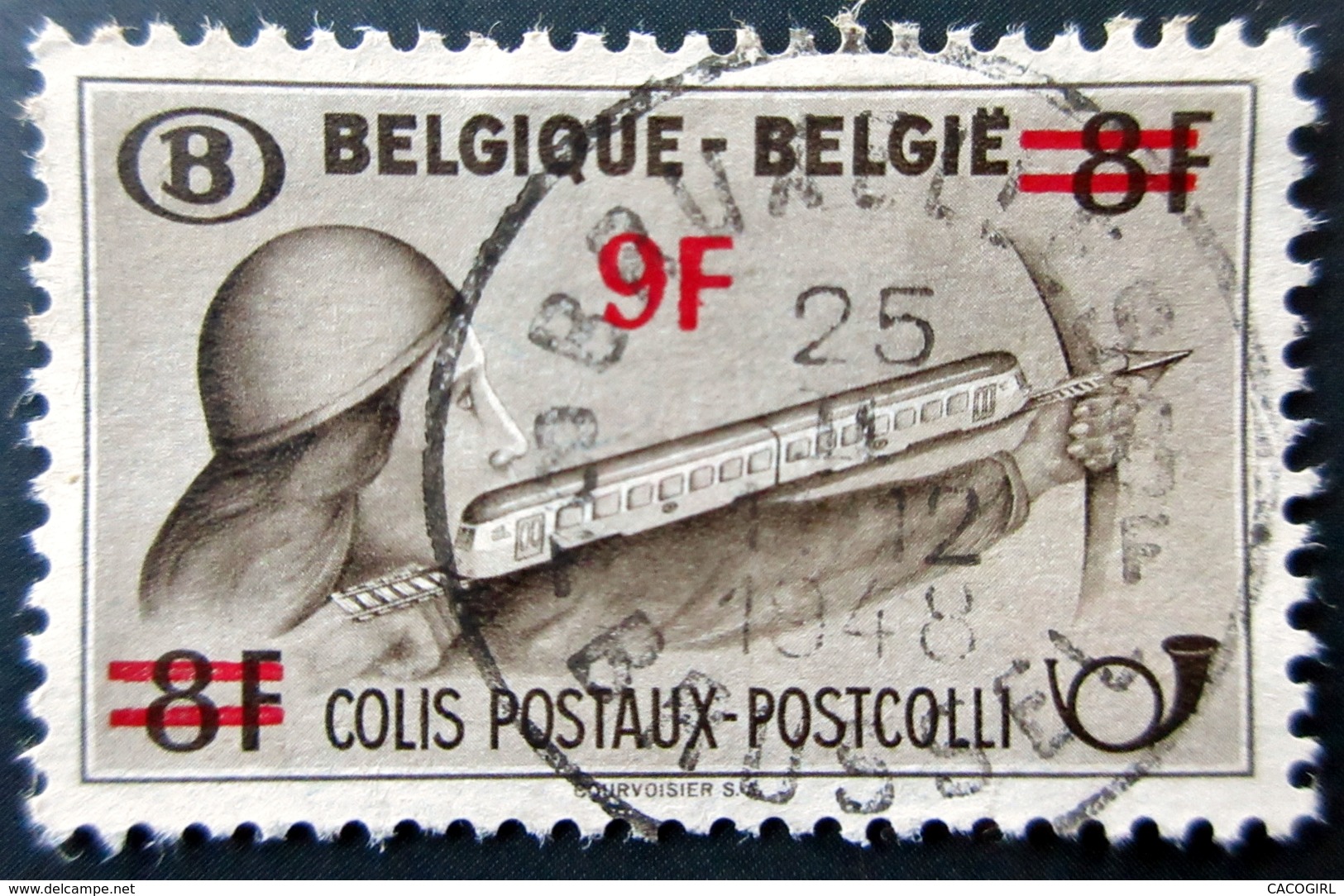 1948 Belgique Yt CP298 - Mi PP24 Parcel Post: Archer With Red Surcharge . Oblitération BRUXELLES - Andere & Zonder Classificatie