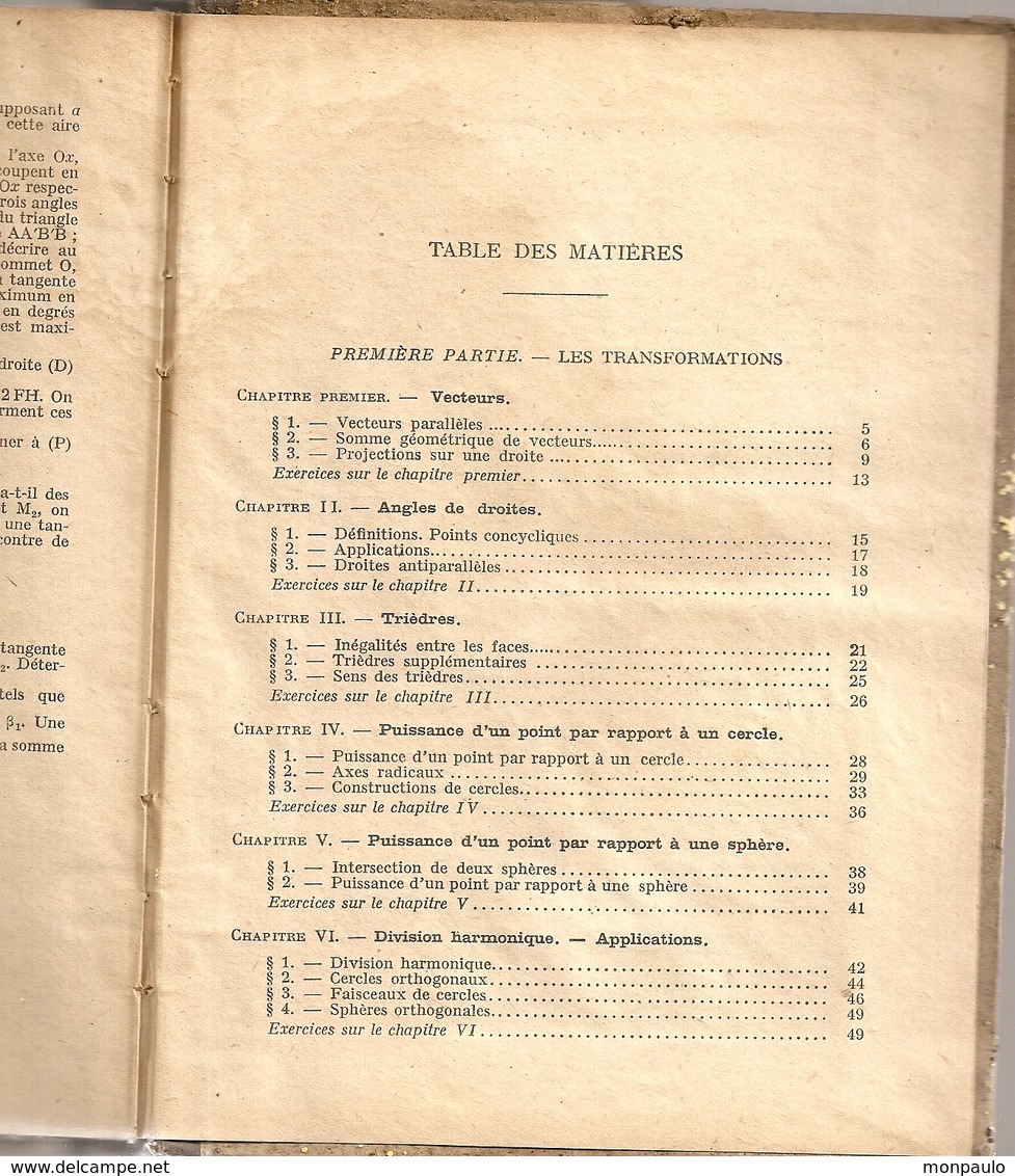 Livres. Scolaires. Géométrie. 1947. Classe De Mathématiques. F. Brachet, J. Dumarqué Et H. Pochard - 12-18 Ans