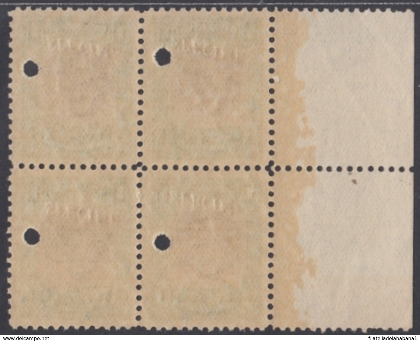 1910-163 CUBA REPUBLICA. 1910. PATRIOTAS. 1c BARTOLOME MASO SPECIMEN. MNH. BLOCK 4 BORDE DE - Unused Stamps