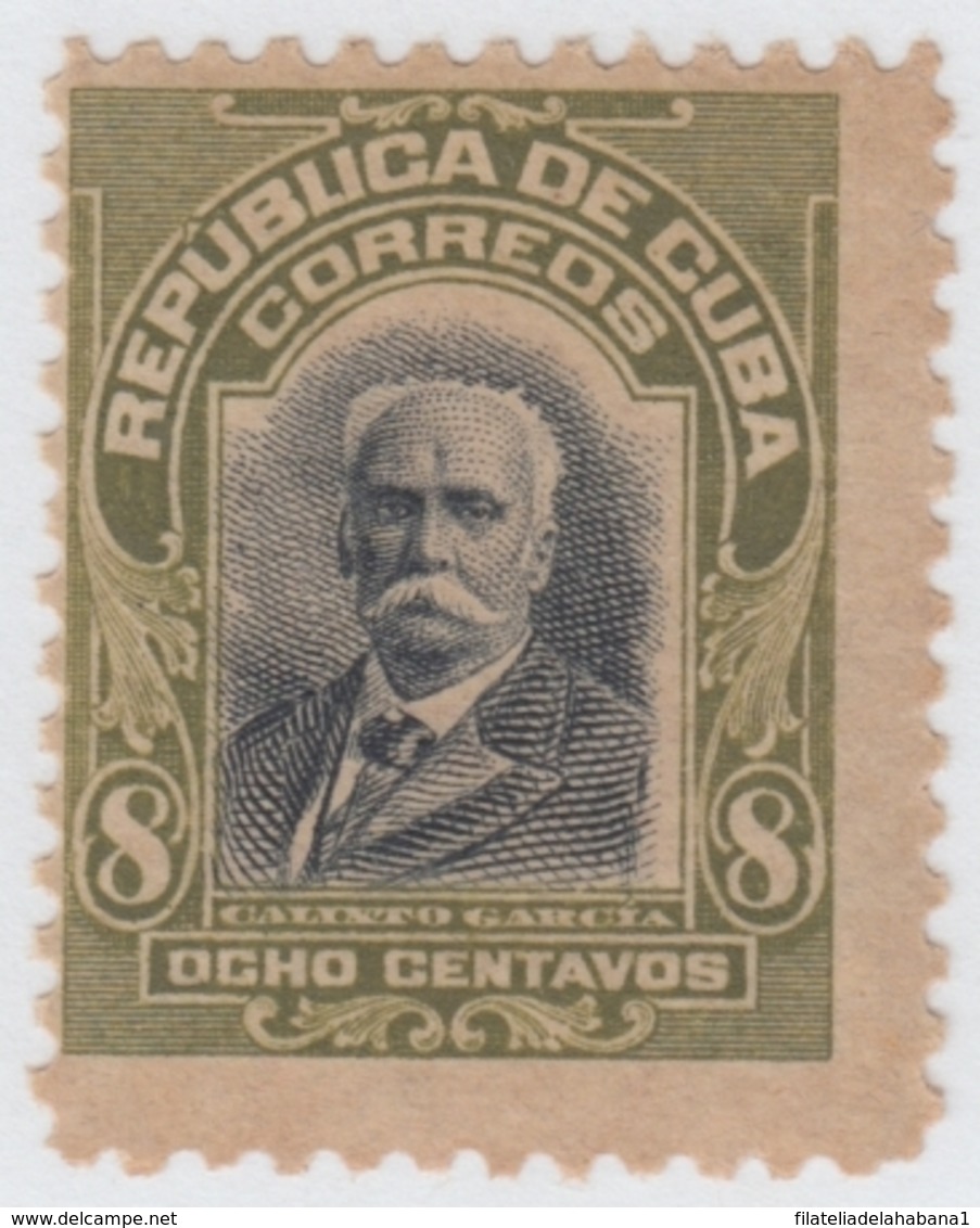 1911-140 CUBA REPUBLICA. 1911. PATRIOTAS. 8c CALIXTO GARCIA. GOMA ORIGINAL. - Unused Stamps