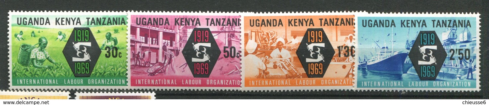 Uganda-Kenya - Tanzanie ** N° 182 à 185 - Organisation Internationale Du Travail - Kenya, Uganda & Tanzania