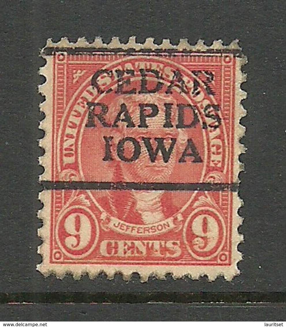 USA 1927 CEDAR RAPIDS IOWA Pre-cancel Jefferson Mi 271 - Precancels