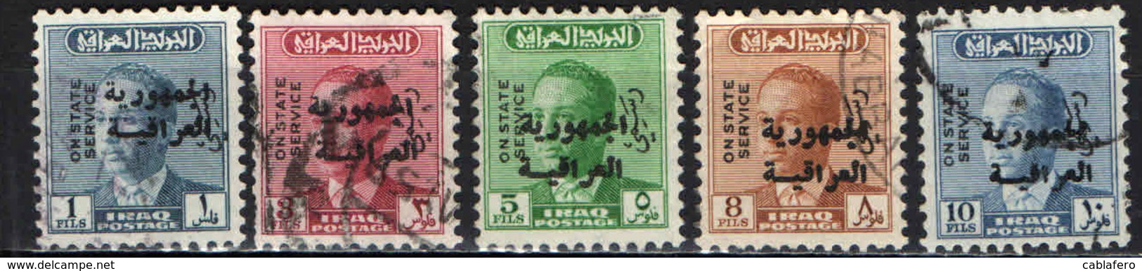 IRAQ - 1958 - INIZIO REPUBBLICA - EFFIGIE DEL RE FAISAL II CON SOVRASTAMPA - OVERPRINTED - USATI - Irak