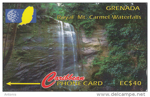 GRENADA(GPT) -  Royal Mt Carmel Waterfalls, CN : 13CGRA, Tirage 14100, Used - Grenade
