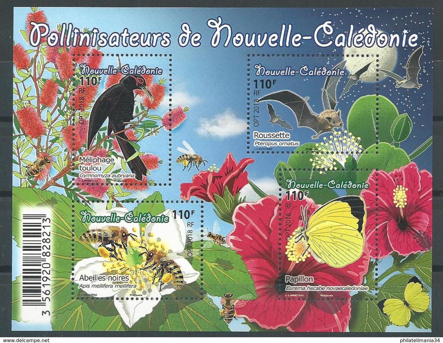 Nouvelle-Calédonie 2018 - Pollinisateurs De Nouvelle-Calédonie - Hojas Y Bloques