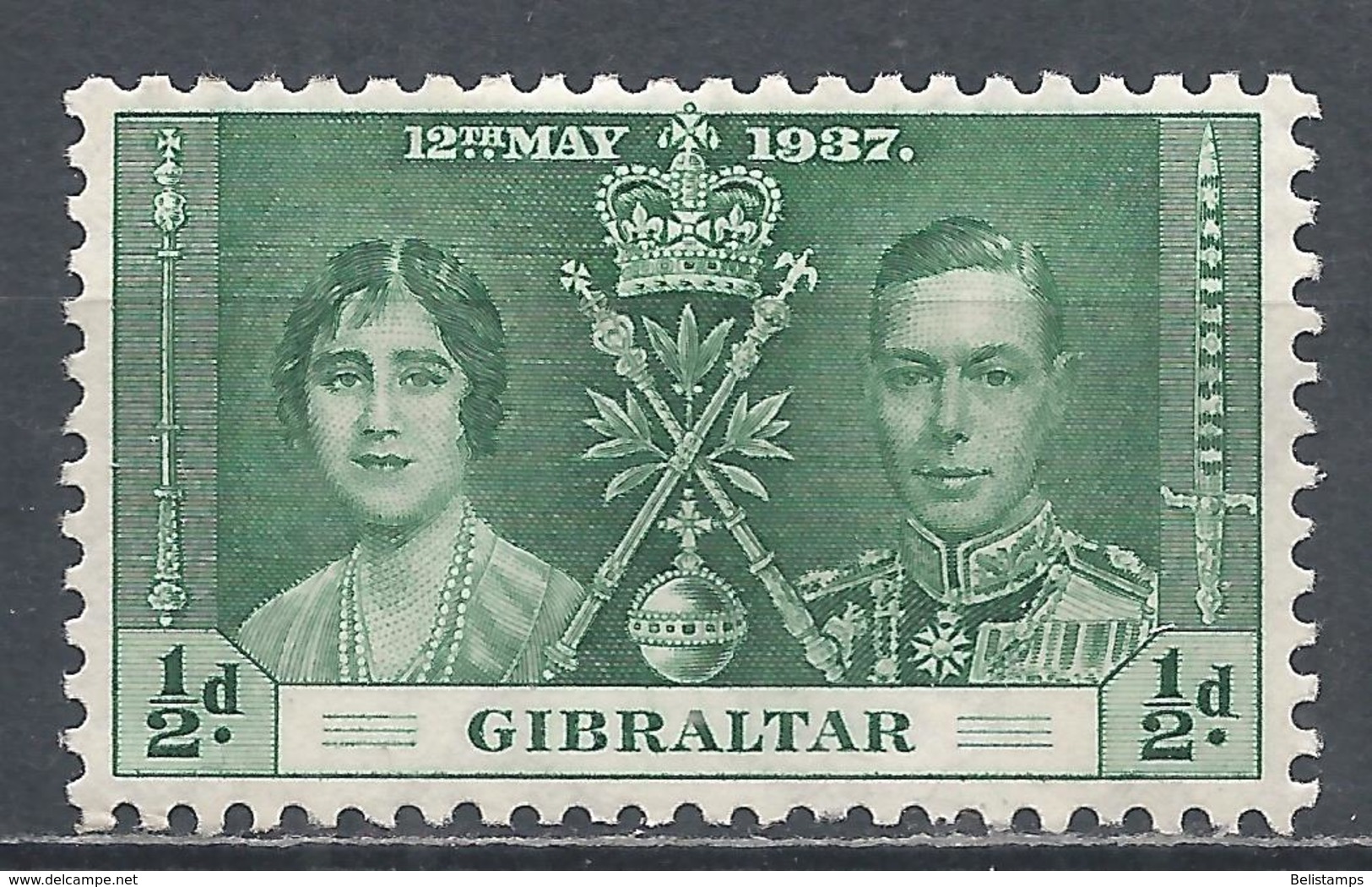 Gibraltar 1937. Scott #104 (M) Coronation Of King George VI * - Gibraltar