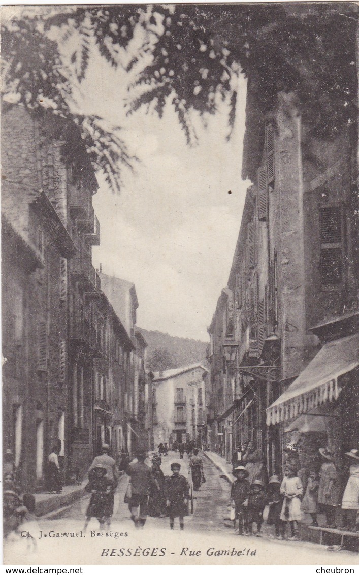 30. BESSEGES. CPA. ANIMATION RUE GAMBETTA. ANNEE 1915 + TEXTE - Bessèges