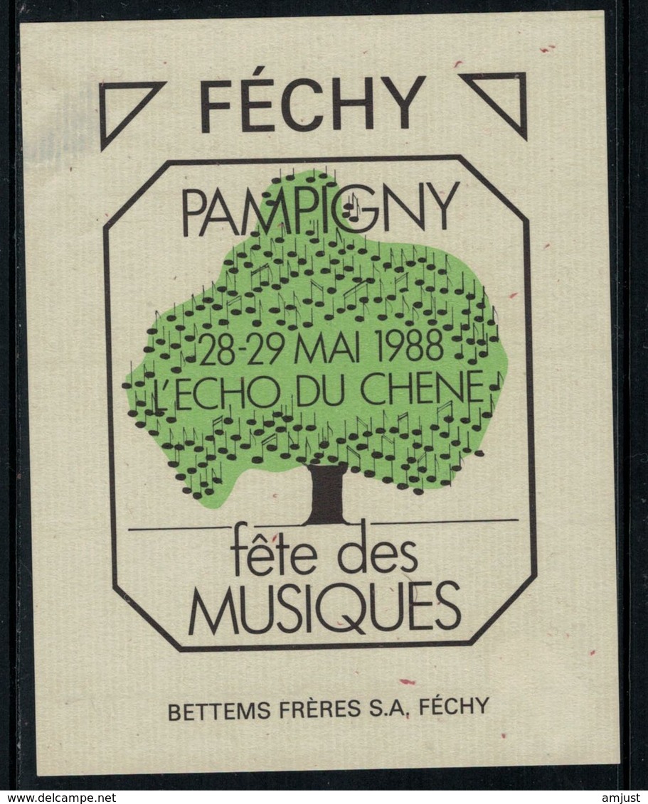 Rare // Etiquette De Vin // Musique // Féchy , Fête Des Musiques Pampigny L'Echo Du Chêne - Musique