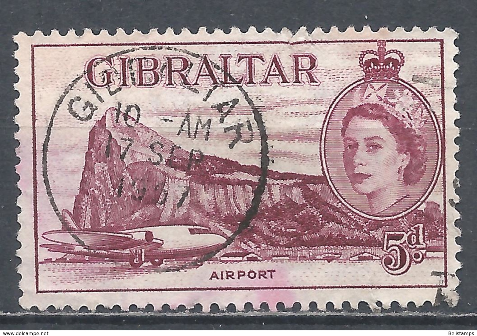 Gibraltar 1953. Scott #139 (U) Airport * - Gibraltar