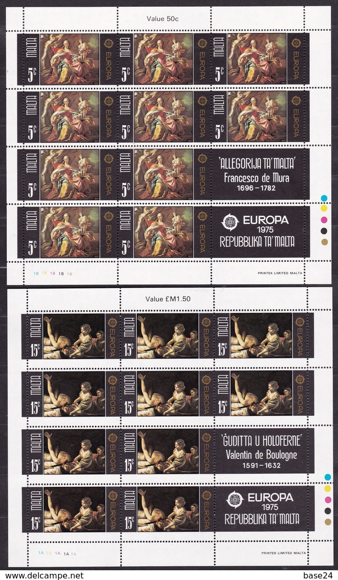 1975 Malta EUROPA CEPT EUROPE 10 Serie Di 2v. MNH** In Minifoglio Minisheet - 1975