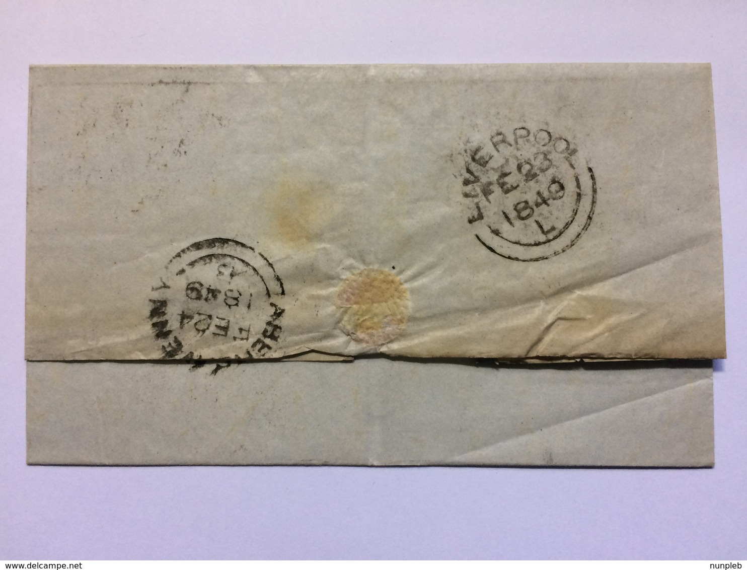 GB - Victoria 1849 Wrapper Liverpool To Abergavenny Tied With Apparently Plate 87 - 4 Margined - Covers & Documents