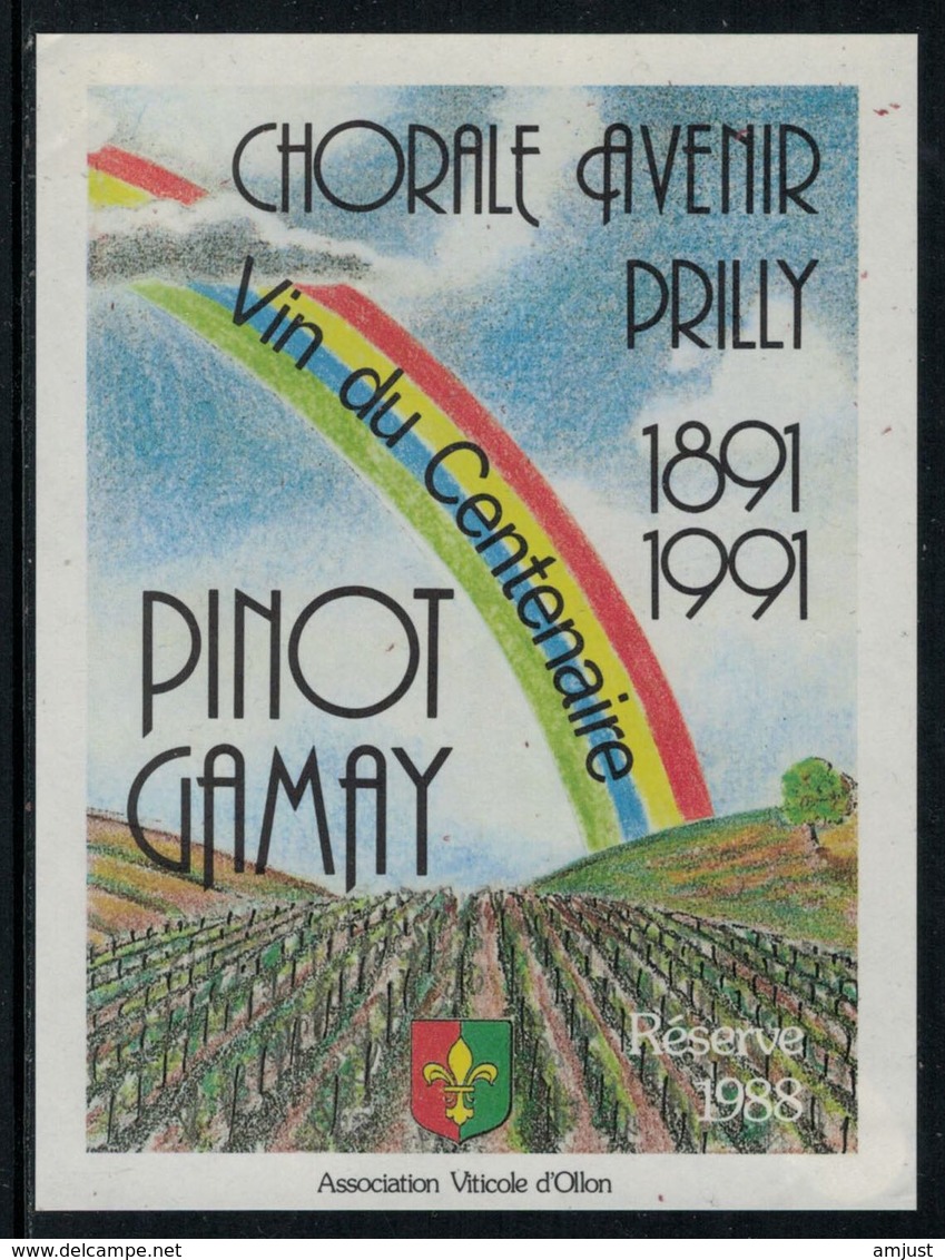 Rare // Etiquette De Vin // Musique // Pinot-Gamay, Chorale Avenir Prilly, Vin Du Centenaire - Musique