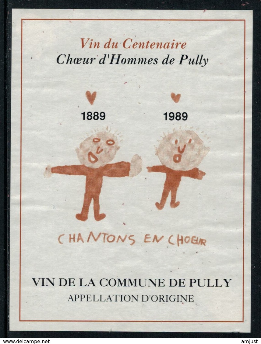 Rare // Etiquette De Vin // Musique // Pully, Choeur D'homme 1889-1999 - Musica