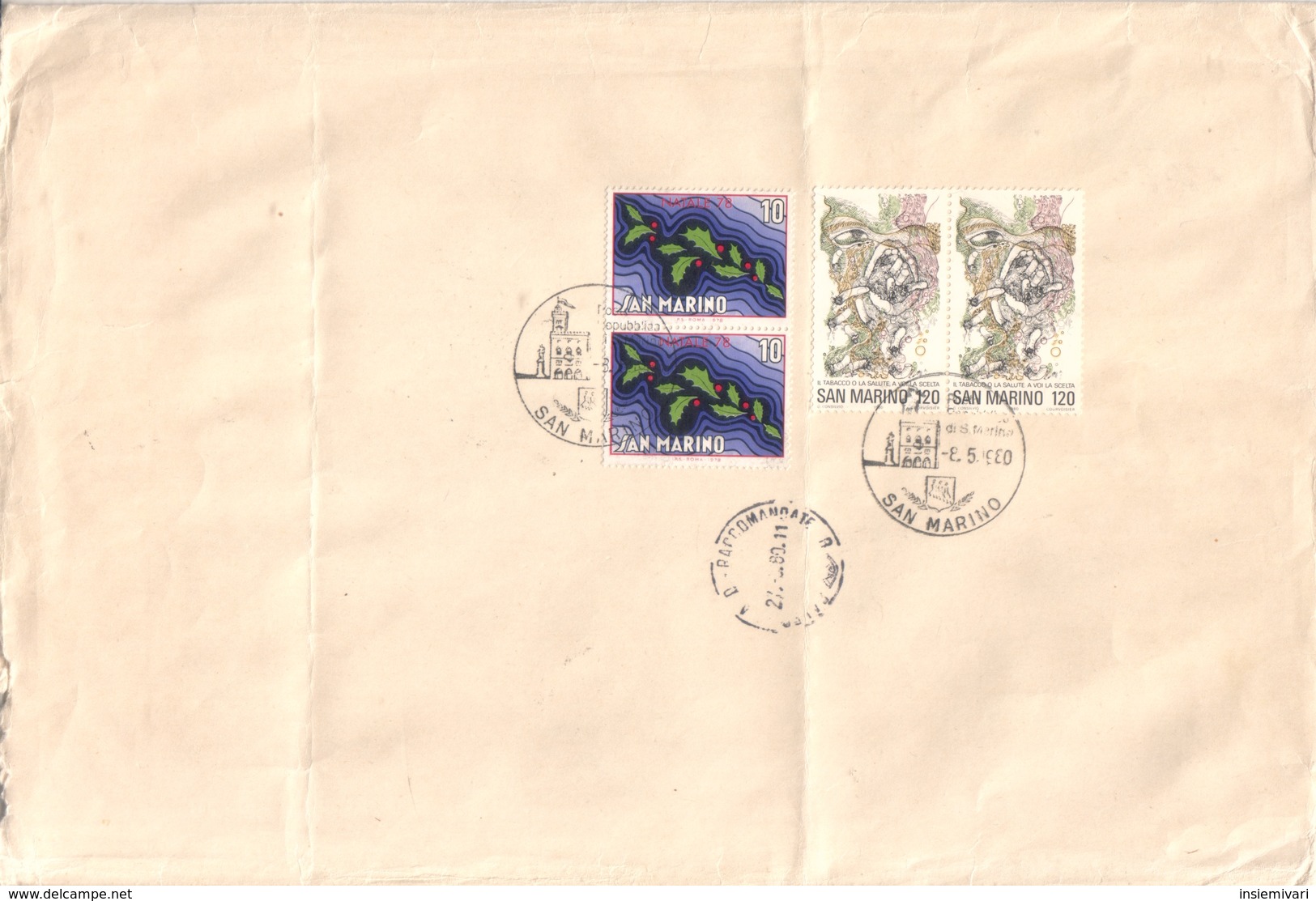 San Marino 1980  - FDC AASFN Europa+Londra .RACCOMANDATA First Day Cover. - FDC