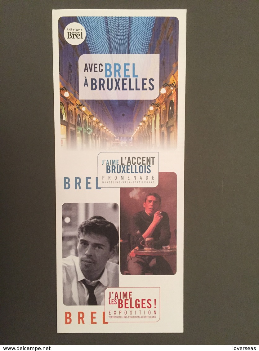 Dépliant Jacques Brel : « Avec Brel à Bruxelles » - Altri Oggetti
