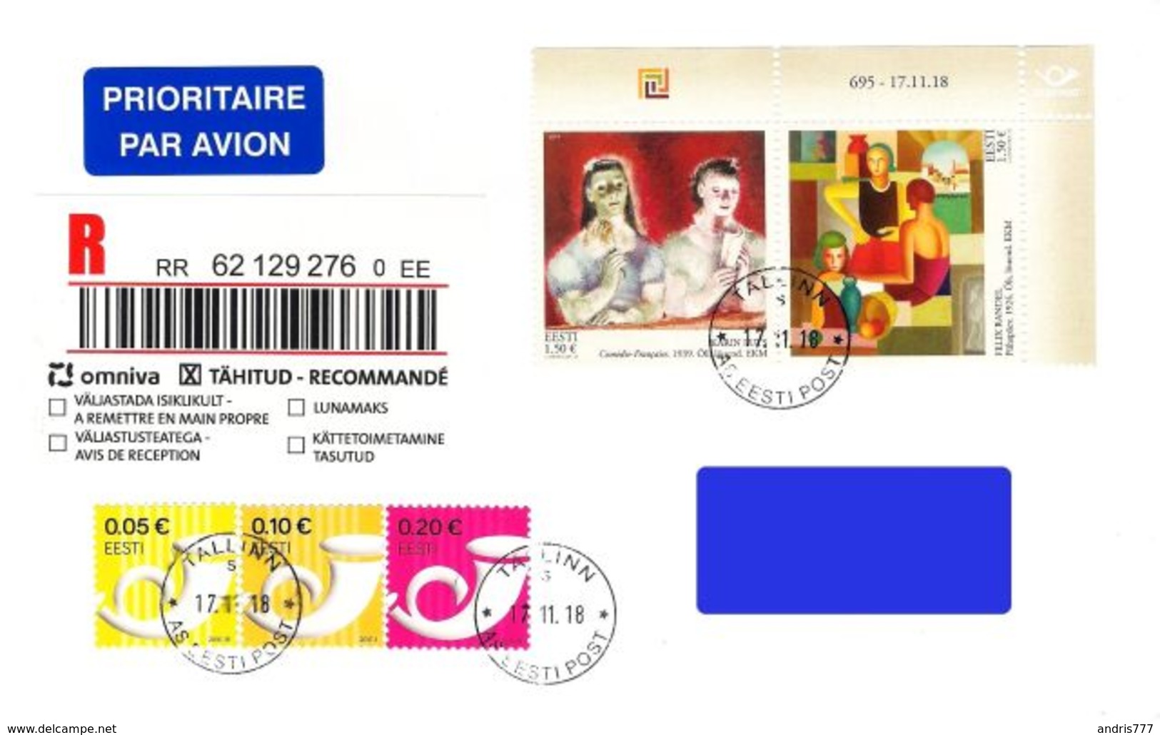 Estonia 2018 - Painting (used On Cover) - Estonia