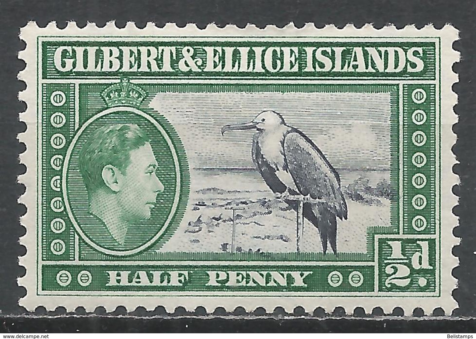 Gilbert & Ellice Islands 1939. Scott #40 (M) Great Frigate Bird * - Islas Gilbert Y Ellice (...-1979)