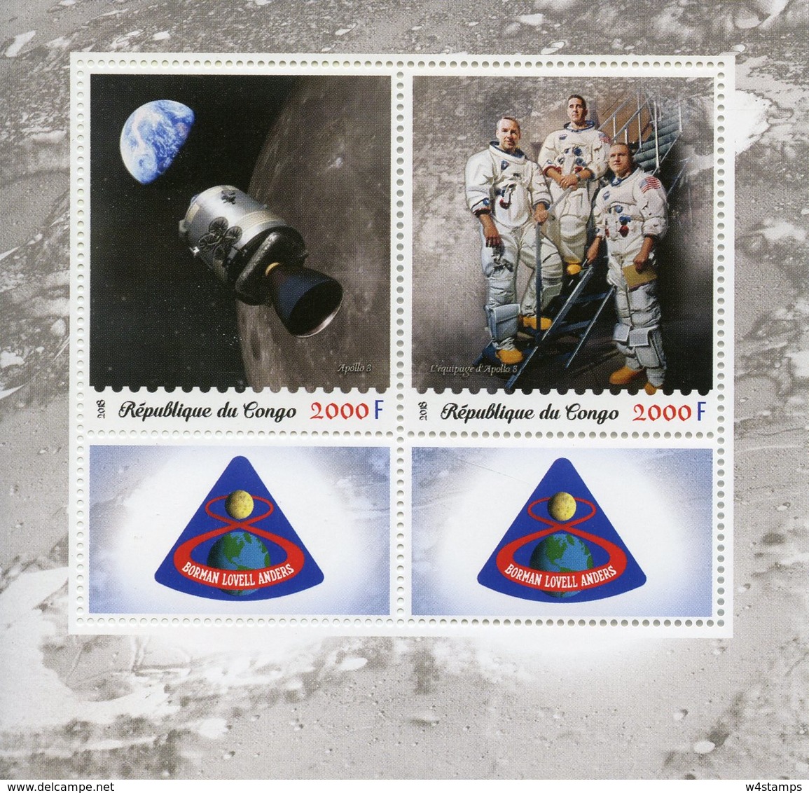 Congo 2018 MNH Apollo 8 50th Anniv Borman Lovell Anders 2v M/S Space Stamps - Other & Unclassified