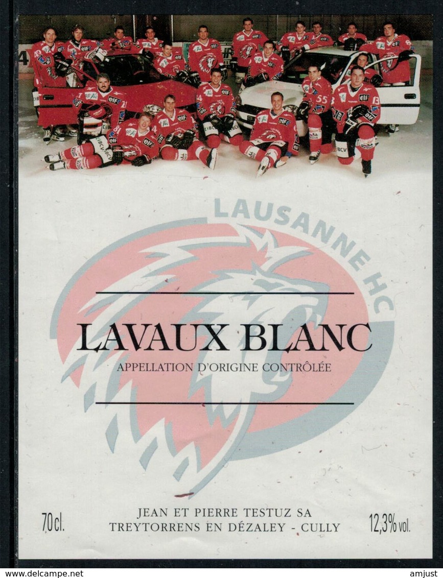 Rare // Etiquette De Vin // Hockey Sur Glace // Lavaux, Lausanne Hockey-Club - Sonstige & Ohne Zuordnung