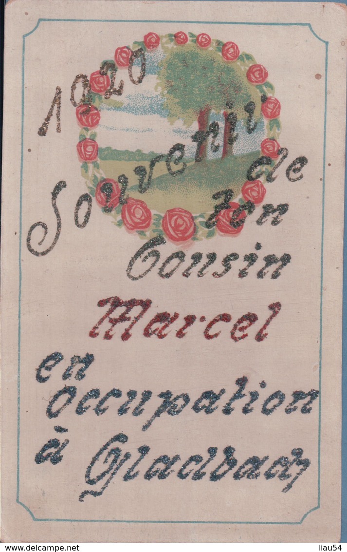 Souvenir De Ton Cousin Marcel En Occupation à Gladbach 1920 (payettes, Militaire) B - Mönchengladbach
