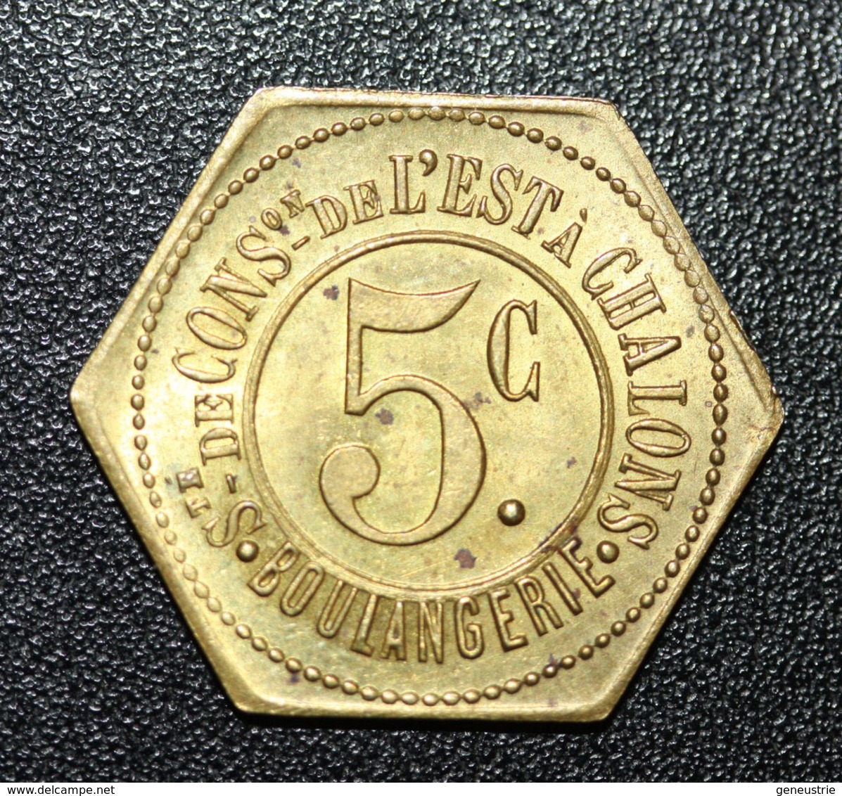 Jeton De Nécessité "5c Sté De Consommation De L'Est à Chalons (sur Marne)" Champagne - Emergency Token - Monétaires / De Nécessité