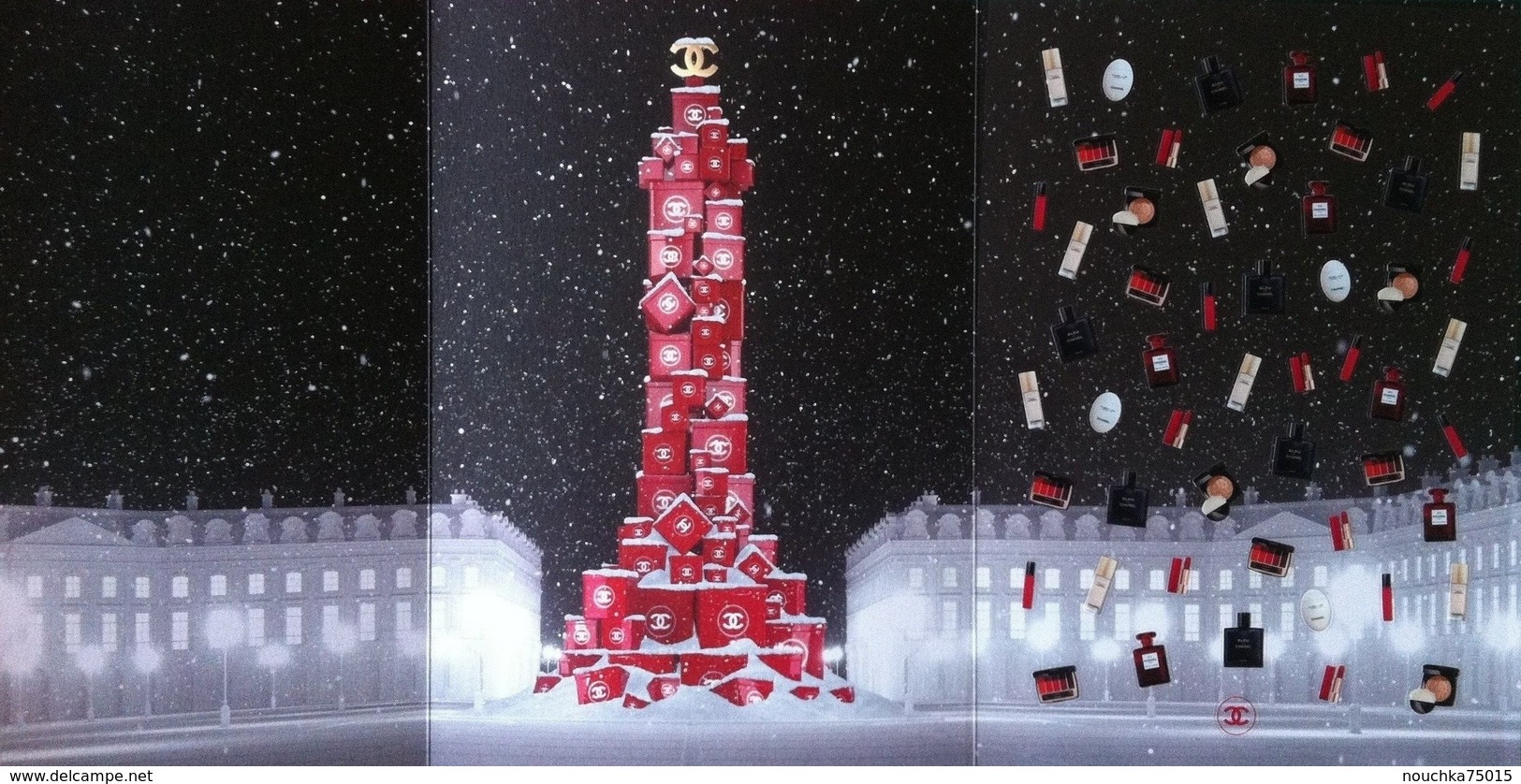 Chanel - Noël 2018, Grand Triptique Cartonné + Planche De Mini Stickers - Modernes (à Partir De 1961)