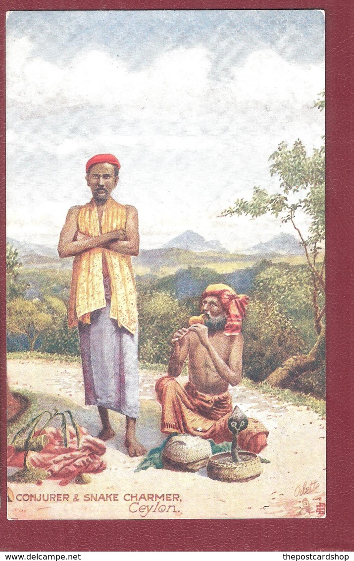 CEYLON Conjurer & Snake Charmer Tucks Oilette 9922 Ceylon Series IV SRI LANKA UNUSED - Sri Lanka (Ceylon)