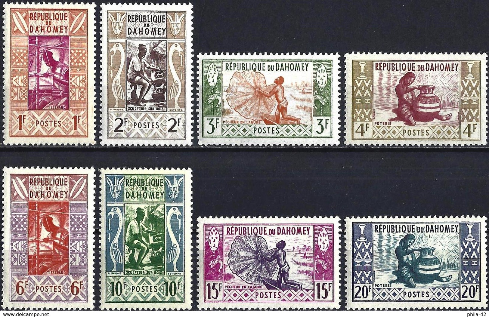 Dahomey 1961 - Craft ( Mi 178/85 - YT 159/66 ) MNH** Complete Issue - Bénin – Dahomey (1960-...)