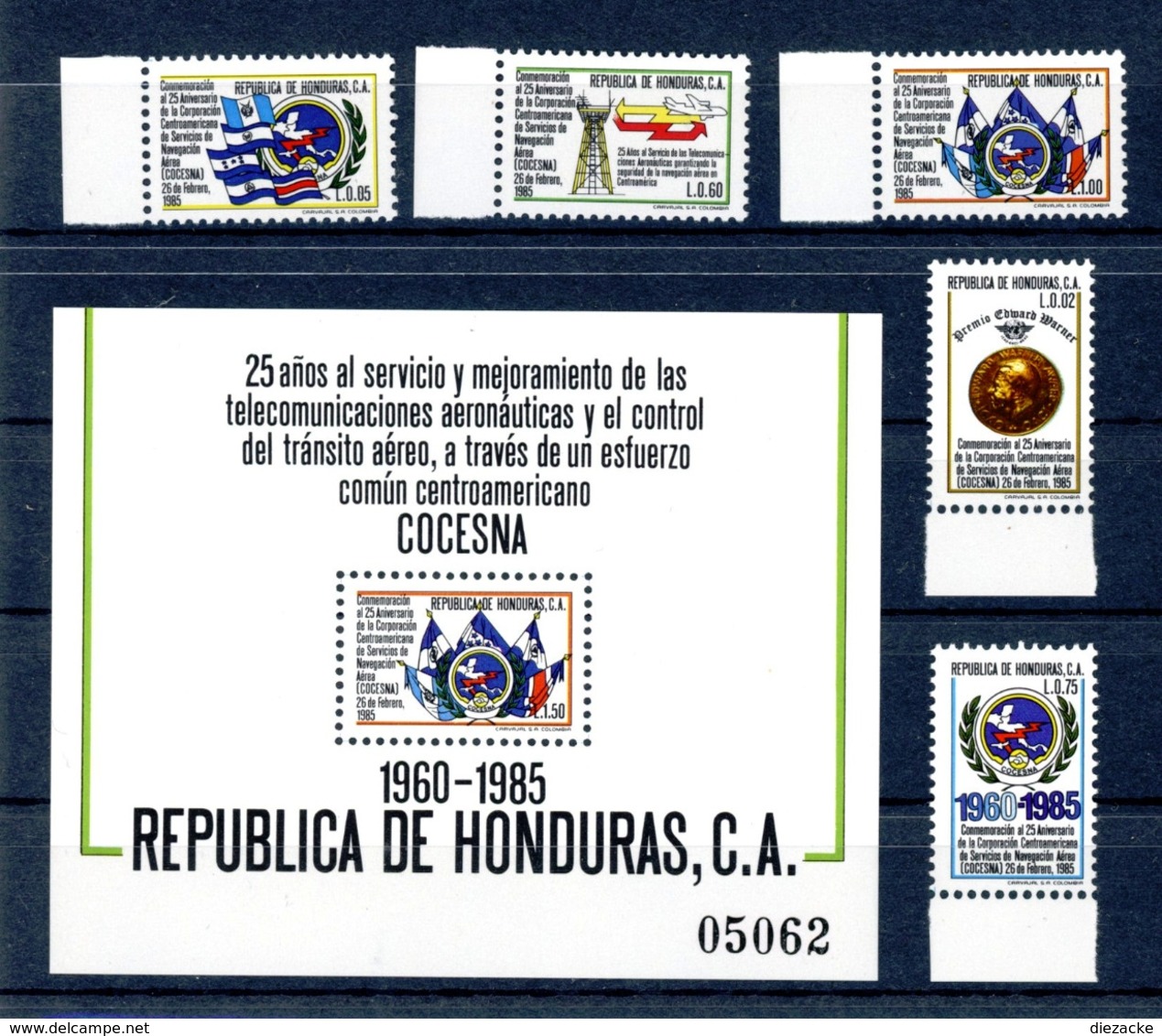 Honduras MiNr. 1040-44 + Block 38 Postfrisch MNH Luftfahrt (FZ566 - Honduras