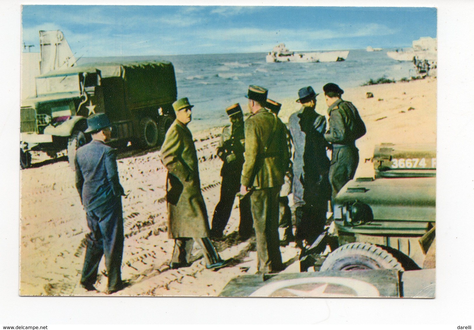 CP Débarquement En Normandie 14 Juin 1944 Le Général De Gaulle Libérateur Foule Le Sol De France- (réf A0208) - Guerre 1939-45