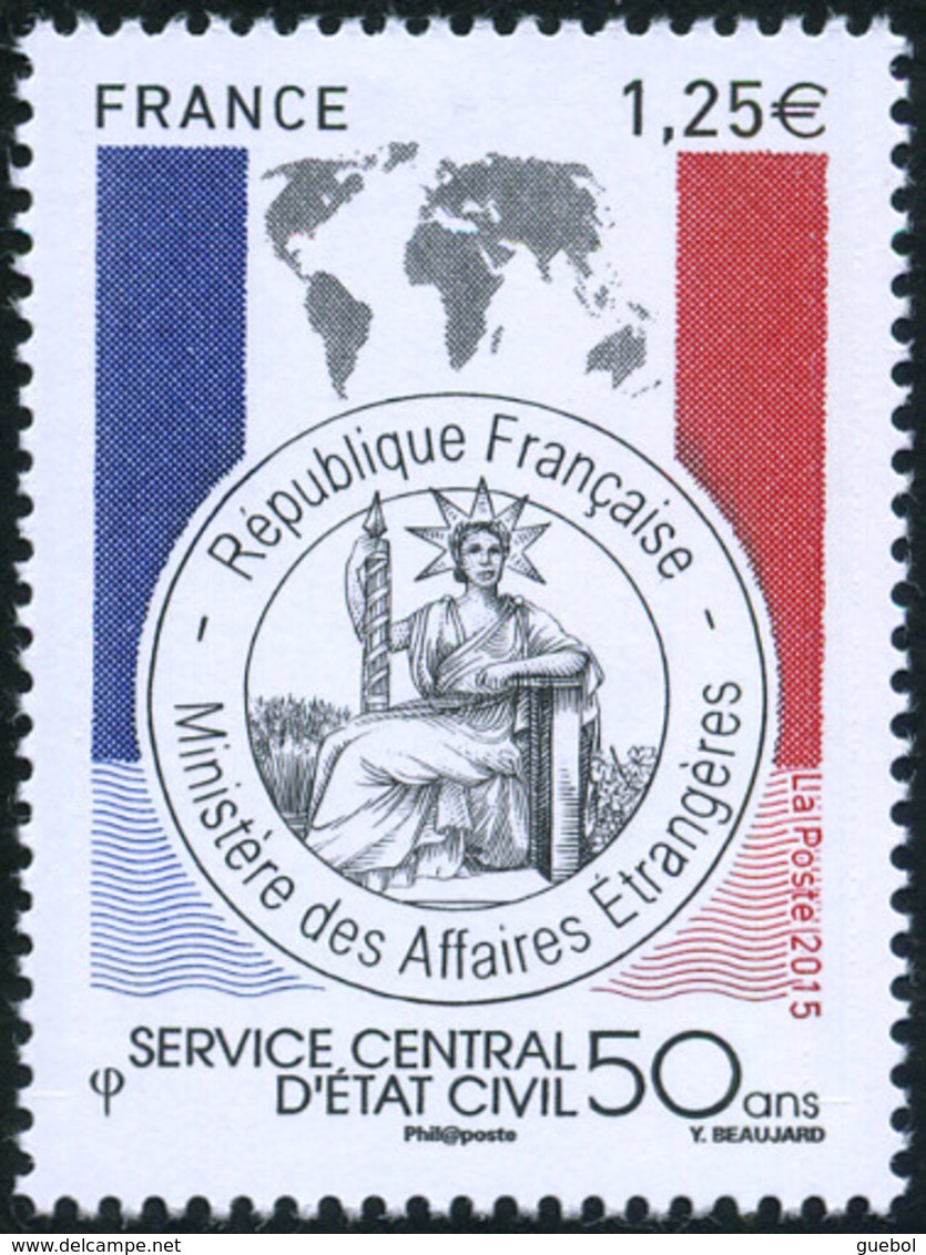 France Géographie N° 4959 ** Carte Du Monde - Service Central D'État Civil 50 Ans - Géographie