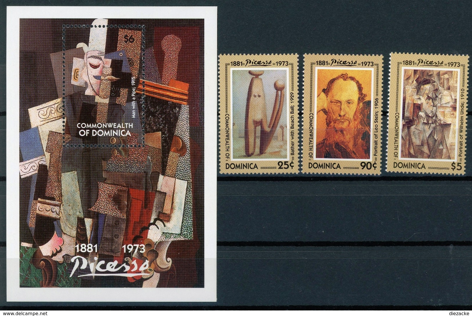 Dominica MiNr. 1711-13 + Bl 240 Postfrisch MNH Kunst Picasso (Ku239 - Dominica (1978-...)