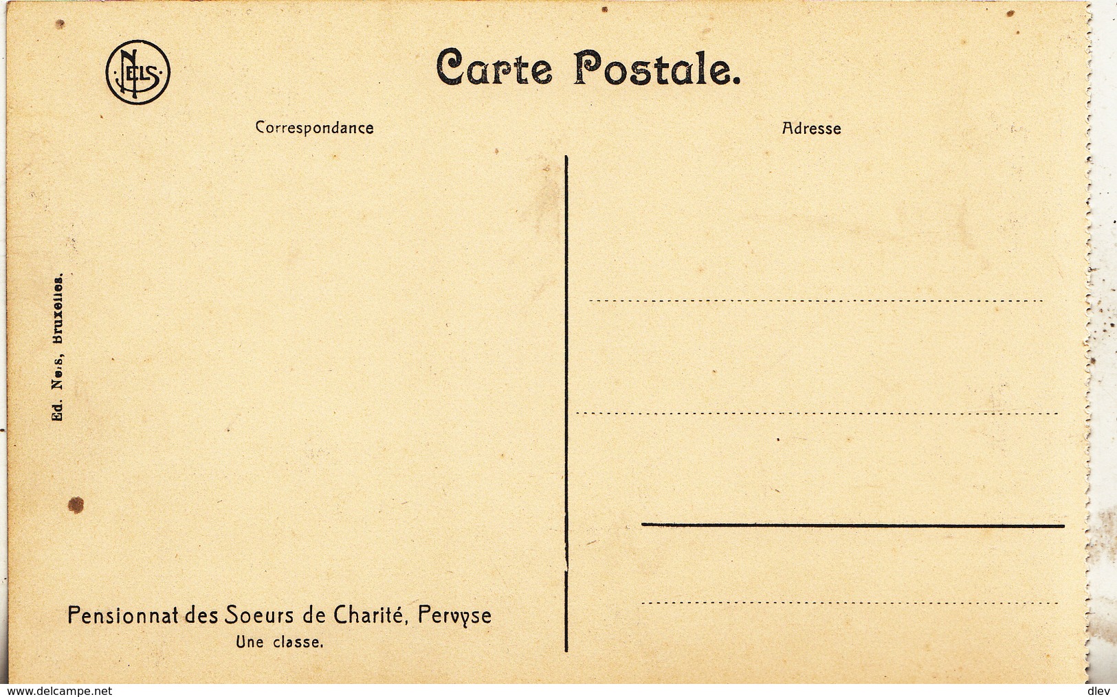 Pensionnat Des Soeurs De Charité, Pervyse - Een Klas - Uitg. Nels, Brussel - Kaart Uit Een Boekje - Ecoles