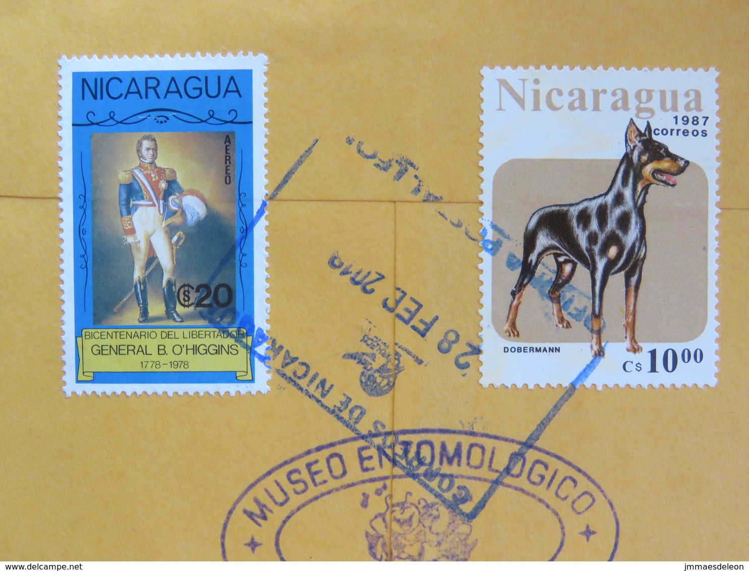 Nicaragua 2018 Cover To South Africa - Returned Bad Adress - Olympic Games - Writers - Dog - General O'Higgins - Nicaragua