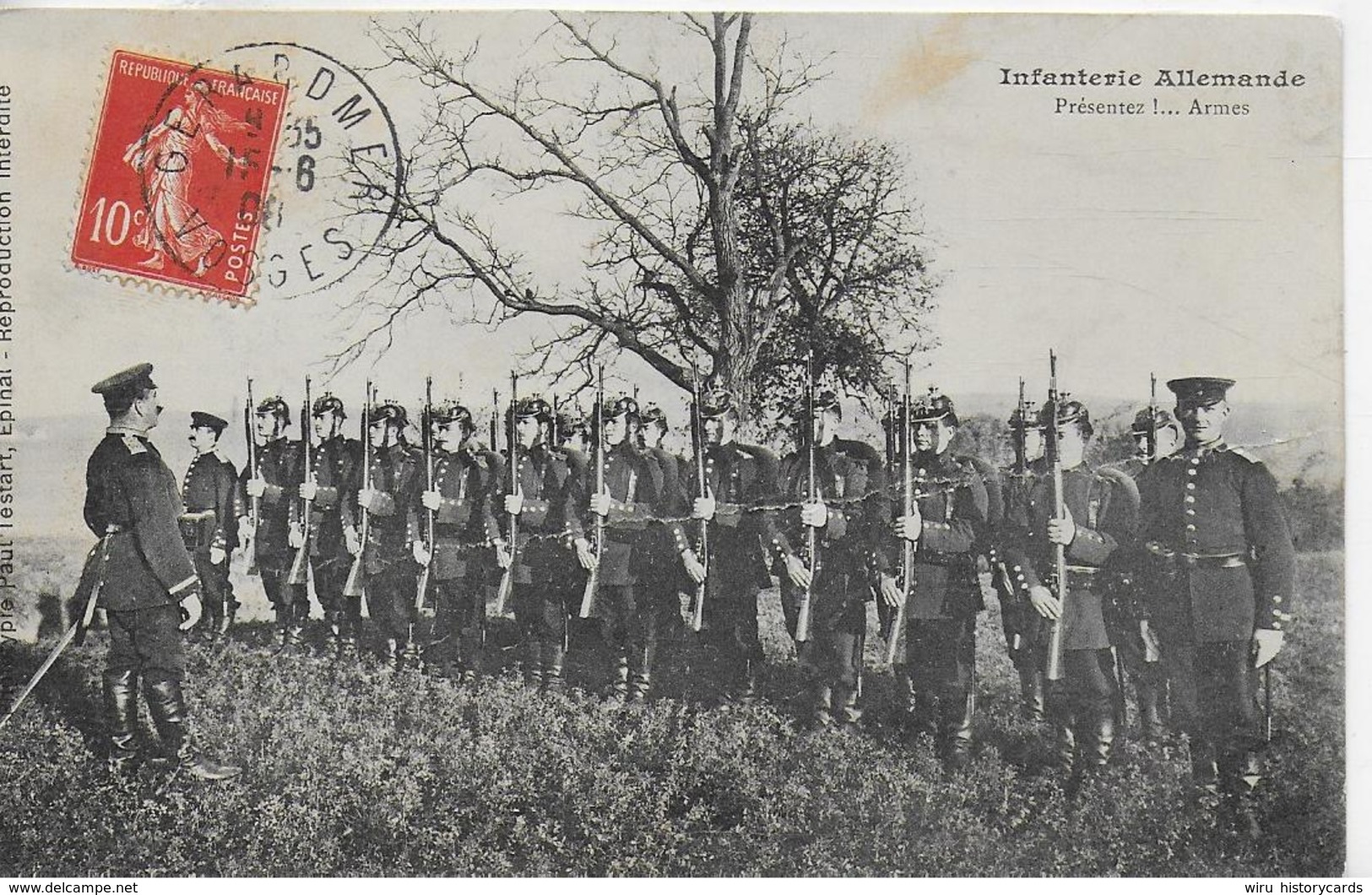 AK 0096  Infanterie Allemande - Présentez ! ... Armes Um 1908 - Regimente