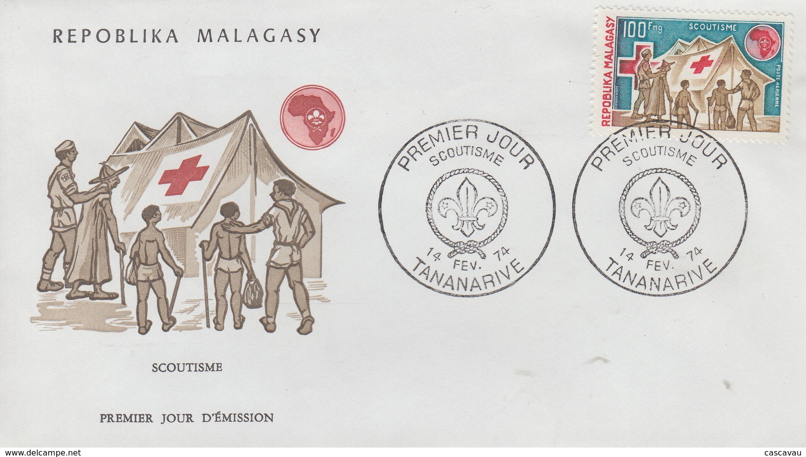 Enveloppe  FDC  1er  Jour   MADAGASCAR    SCOUTISME     1974 - Autres & Non Classés