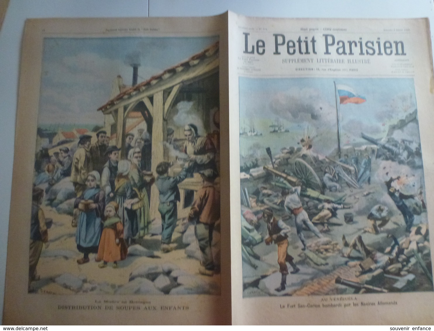 Journal Le Petit Parisien 8 Février 1903 731 Venezuela Fort San Carlos Navires Allemands Misère En Bretagne Soupe Coiffe - Le Petit Parisien